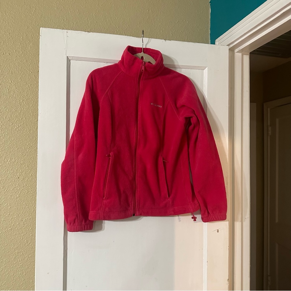 Columbia hot pink fleece jacket size M